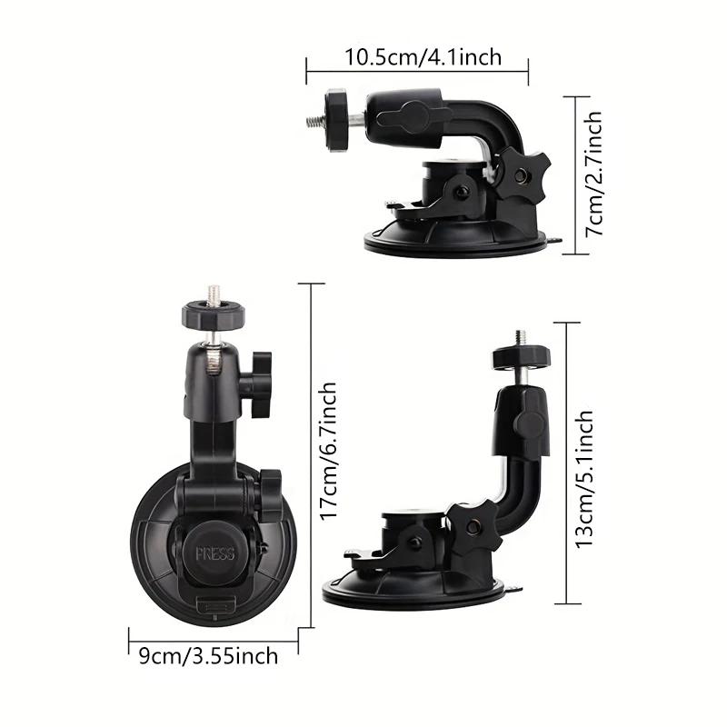 Suction Camera Mount Dash Cam Suction Cup Car Mount Windshield Camera Holder Tripod for gopro 12 11 10 9 Insta360 DJI Action 3 4