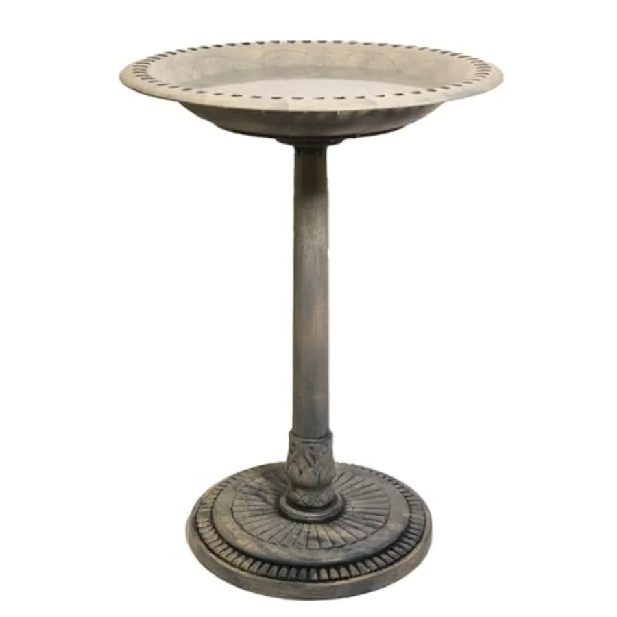 

Wild Bird Food Feather & Forge Elegant Polymer Bird Bath, Stone, 27in