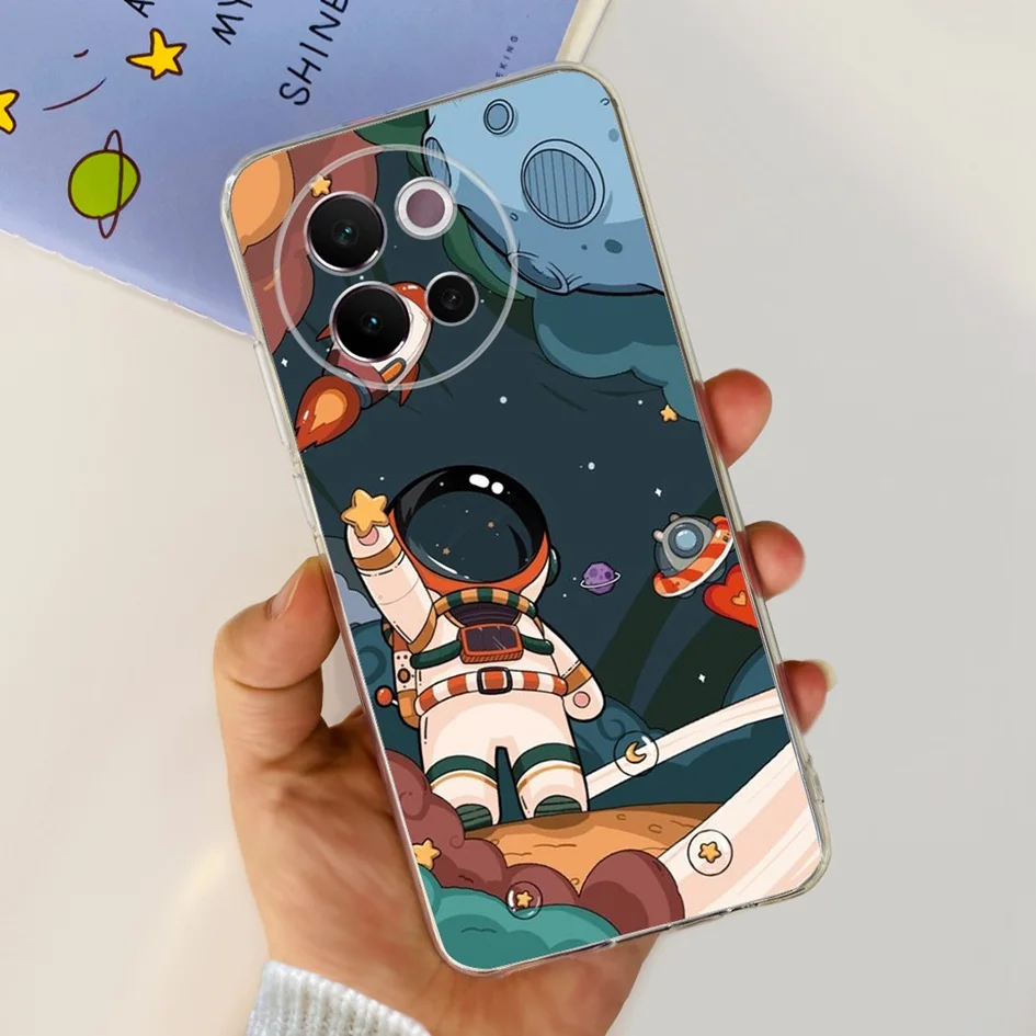 For Vivo V40 Lite Case 2024 Cute Astronaut Shockproof Capa Silicone Soft TPU Phone Cover For Vivo V40 Lite 5G Transparent Bumper