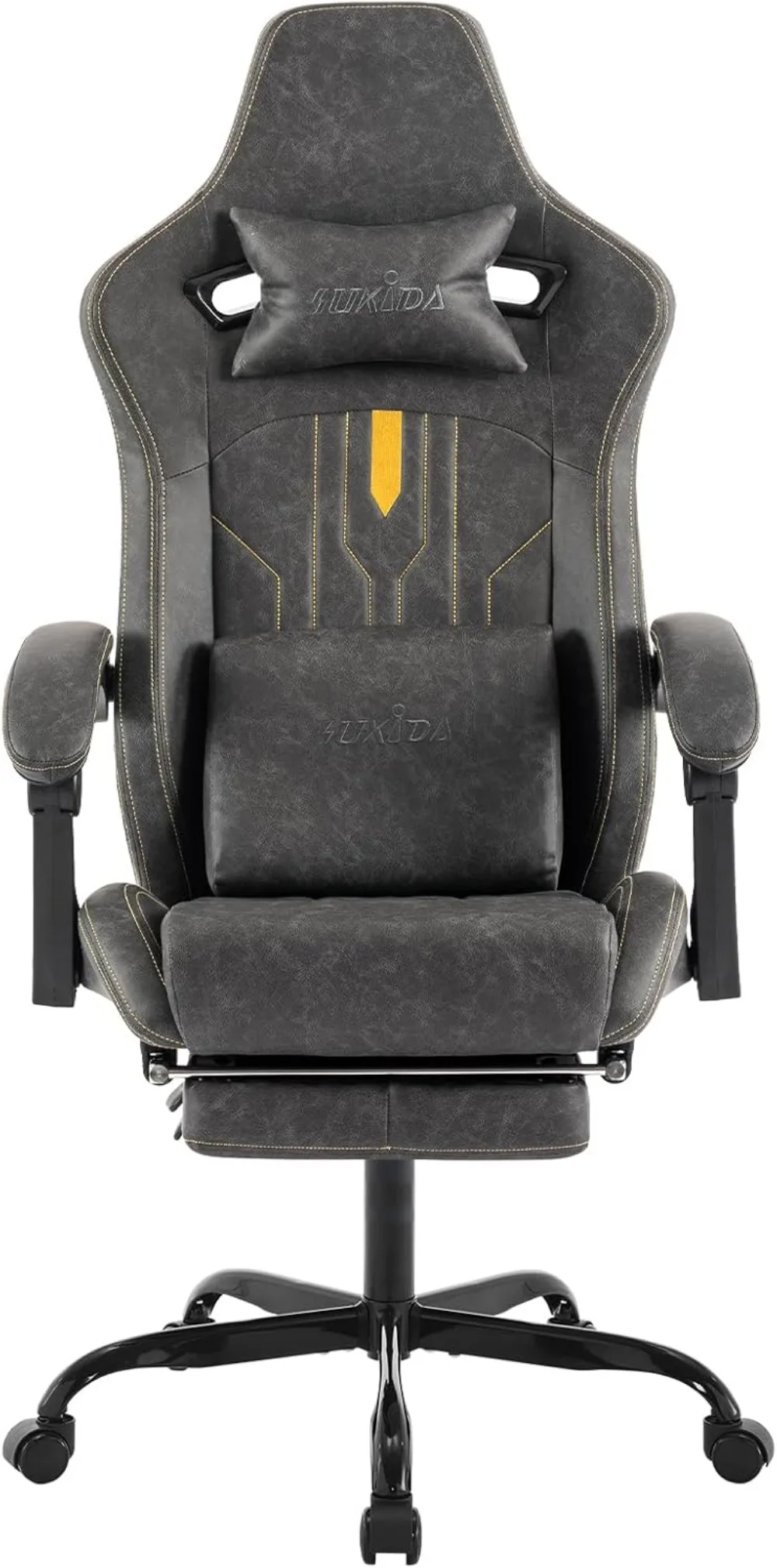 Gaming Chair with Footrest Ergonomic Computer Chair Massage Lumbar Cushion, Racing Video Game Chair Adjustable Rocker