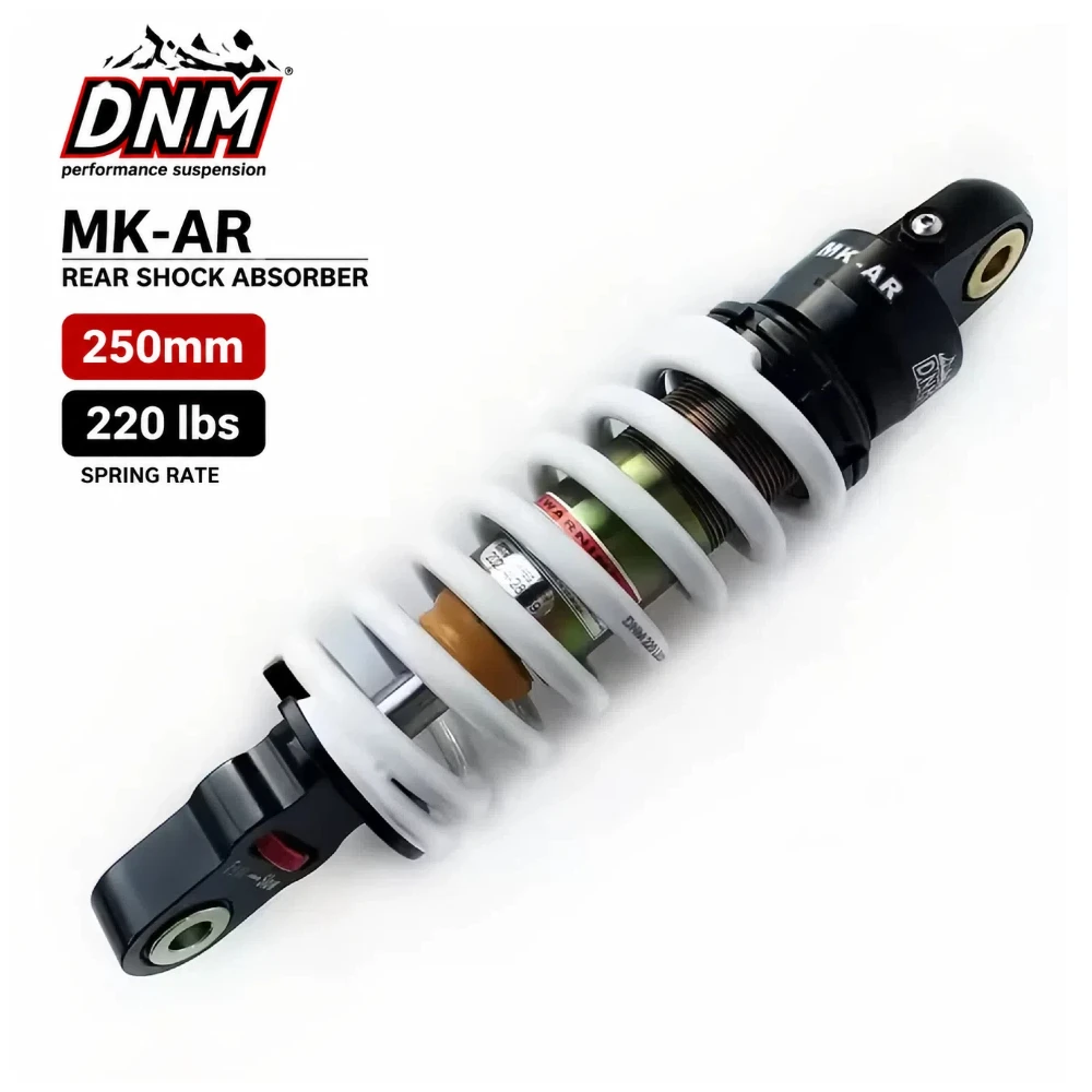 DNM Shock MK-AR 250mm Hydraulic Spring Rear Shock Absorber with Damping Adjustment 220lbs Compatible For Children Pit Dirt Bikes