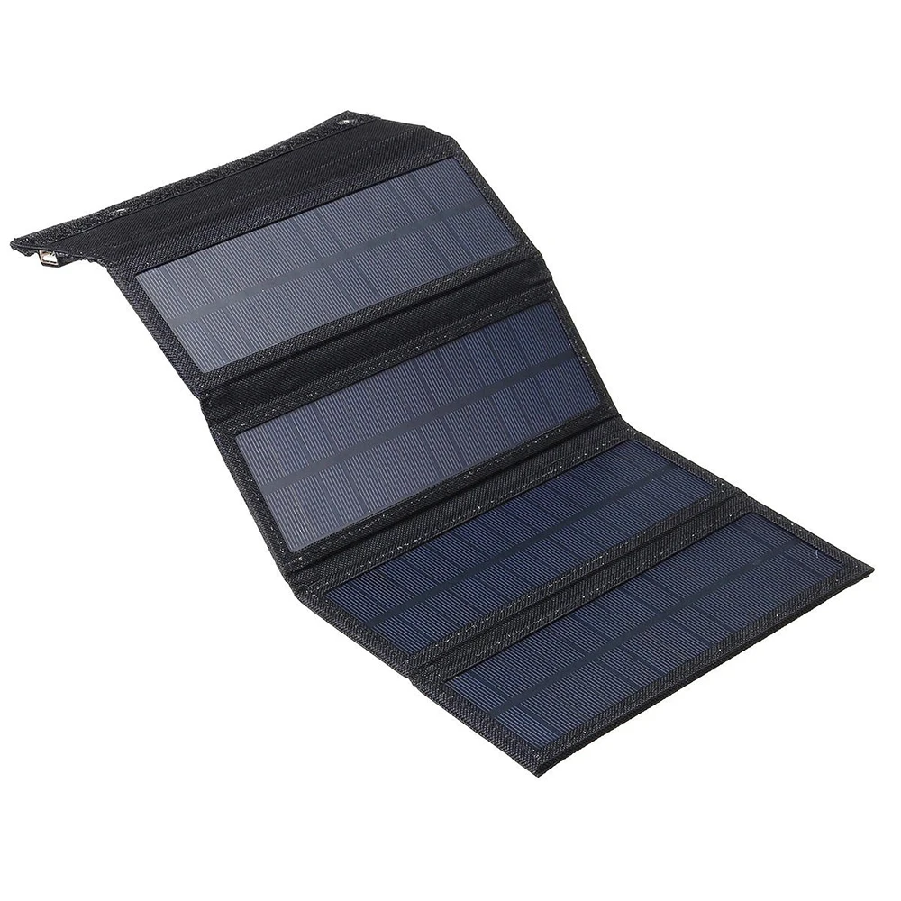 Bolsa de cargador de Panel Solar plegable portátil de 10W para teléfono con Cable USB de uno a diez