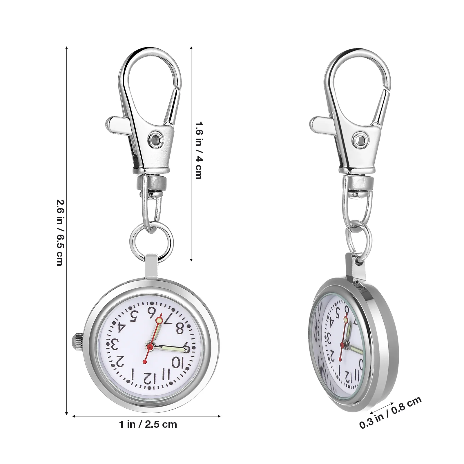 Montre de Table d'infirmière, pendentif suspendu, Clip pour bracelet d'infirmière, matériau: porte-clés de poche en alliage