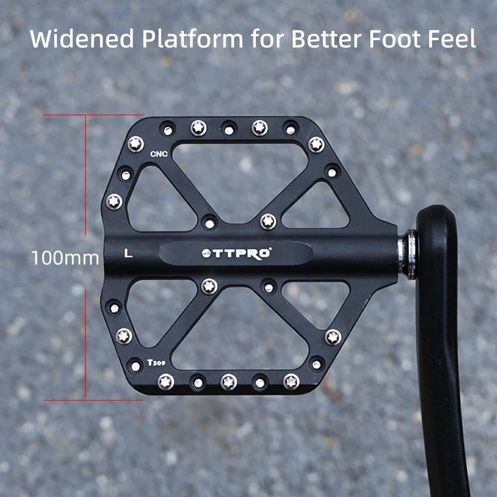 CNC One-piece Forming Flat Bike Pedals Aluminum Alloy Ultralight 3 Sealed Bearings MTB Road Gravel Anti-Slip Bicycle Pedals