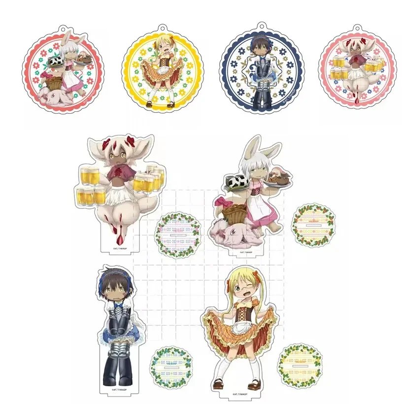 Game Faputa Riko Nanachi Maruruku Marulk Prushka Acrylic Stand Figure Doll Anime Keychain Toy Keyring for Gift