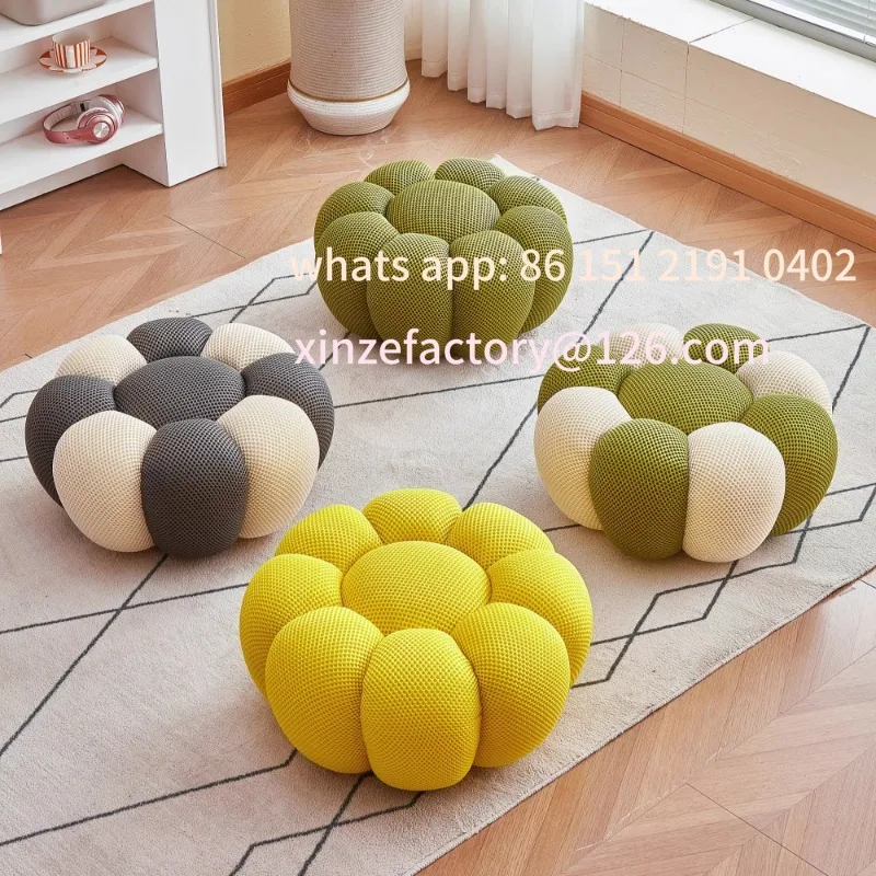 

Customizable Pedał Prosty Okrągły Stołek Niskie Pufy Salon Sofa Podnóżek 3D Tkanina Kreatywny Podnóżek na Nogi Dyn