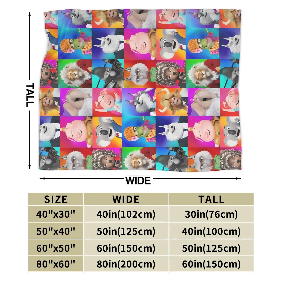 All Character Sing 2 Movie An Ultra-Soft Micro Fleece Blanket