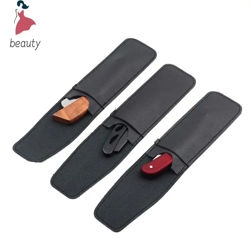 PU Leather Razor Case Shaver Pouches For storage protect Razor And Razor Blade Safe PU Leather Black Protective Bag