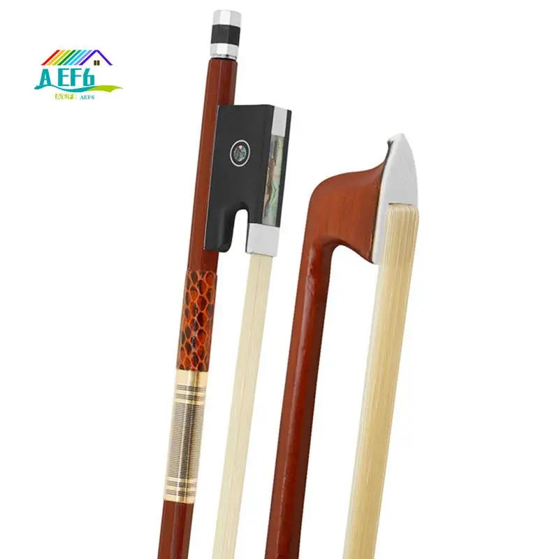 

AEF6-1 PCS QA-22 Violin Bow 4/4 Brazilian Mahogany Pure Horsetail Bow Color Line Gold Snakeskin Hand Tote Bow