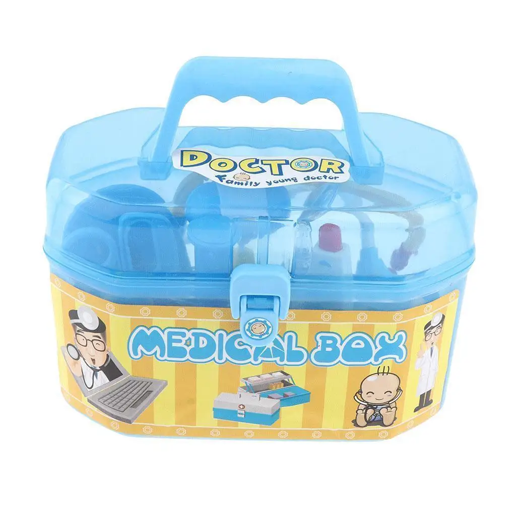 Crianças médico ferramentas caixa kit playset fingir jogar brinquedo educativo presente