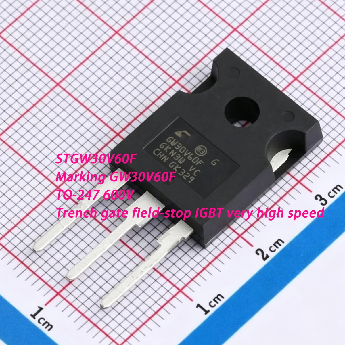 1PCS STGW30V60F Marking GW30V60F TO-247AC-3 600V 30A 60A 120A 260W NEW Original Trench gate ultra fast IGBT Transistor GW30V60F