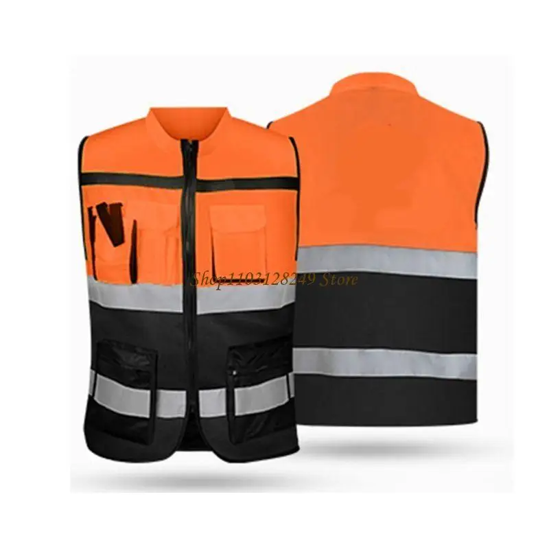 N5KD Night Work Security Running Cycling Safety Reflective Vest High Visibility Vest