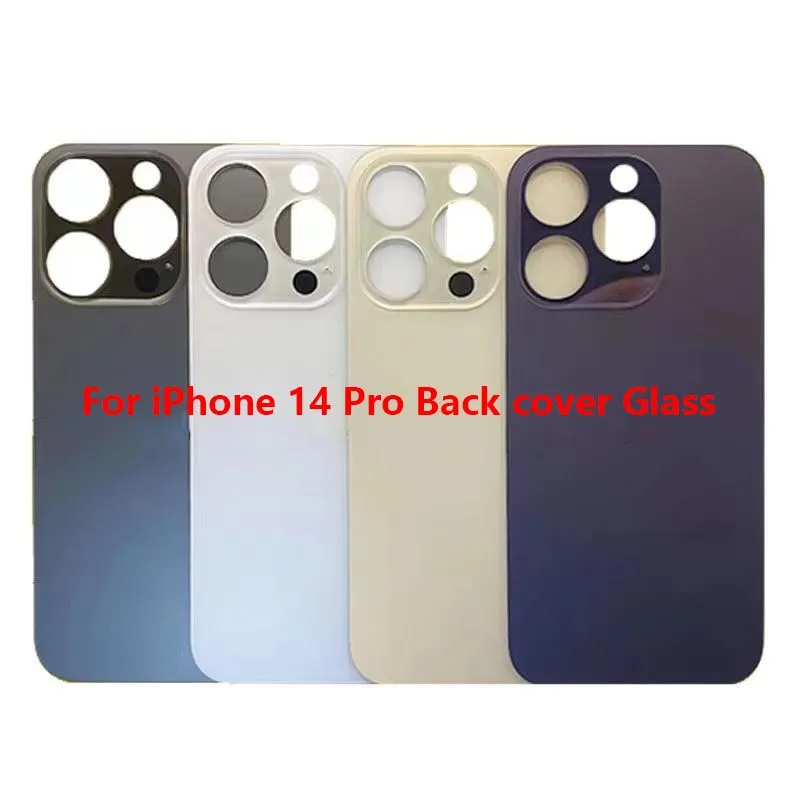 Big Hole Back Glass For iPhone 14 Pro Back Cover Rear Door Housing Repair Parts With Back Glue For A2650,A2889,A2892,A2891,A2890