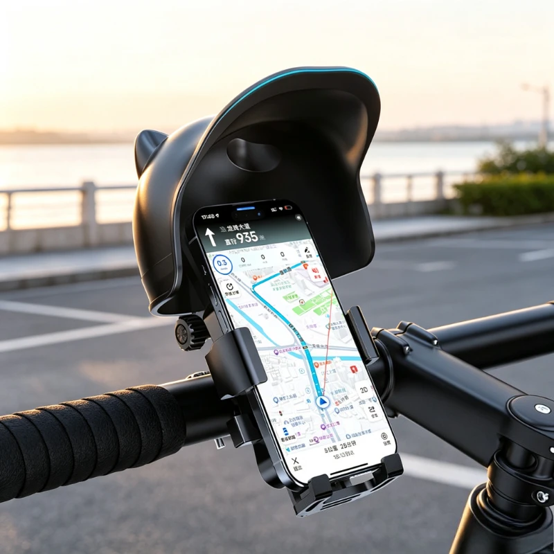 Bike Phone Mount Secure Adjustable Handlebar Holder for Electric Bicycle Road Mountain Cycling Delivery Navigation 스마트폰 자전거 거치대