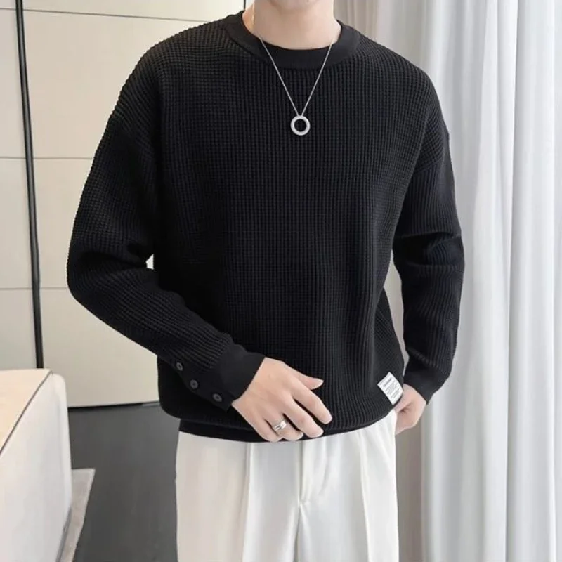 Freizeit Strickwaren Runder Kragen Sport Knopf Pullover Mann Ästhetische Pullover Designer Kabel Streetwear Y2k Strickpullover für Männer