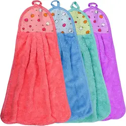 Flyup Hand Towel Hanging Kitchen Hand Dry Towel Fast Dry Soft Dish Wipe Cloth for Kitchen Bathroom Use (4 pcs)