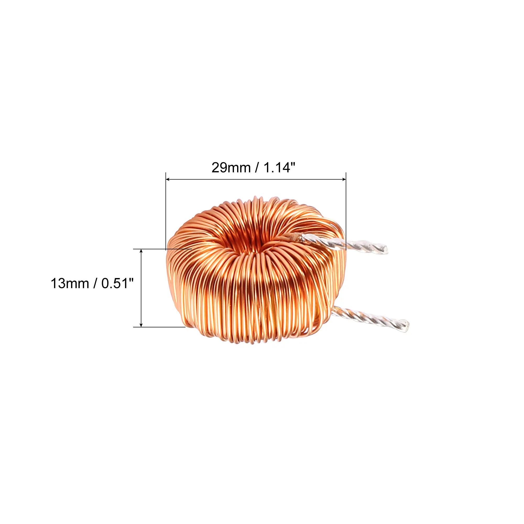 Uxcell 1Pcs Vertical Toroid Magnetic Inductor Monolayer Wire Wind Wound 100uH 20A Inductance Coil