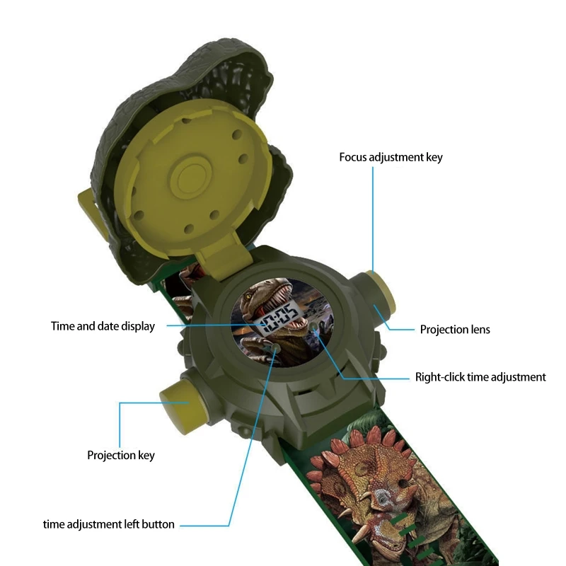 Giocattolo Dino di proiezione dell\'orologio multifunzionale per modello w/ 24 per immagine per Kinder