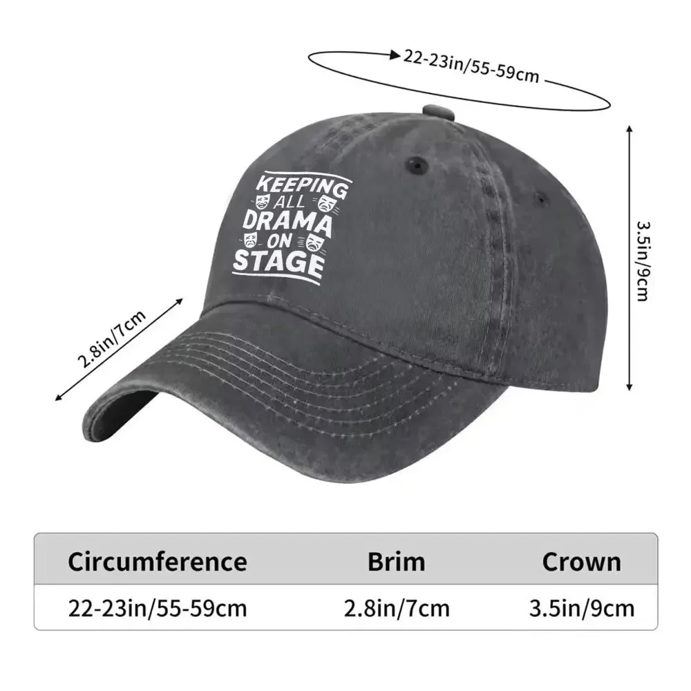 1pc Casual Fashion Dramatic Stage Theme Printed Washed Baseball Cap Premium Versatile Outdoor Accessory Unisex Duckbill Hat Suit