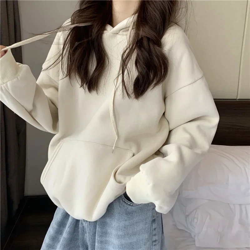 

Spring New Korean Hoodie Women Casual Long Sleeve Pullover Tops Hood Shirt Harajuku Oversize Sweatshirt Y2k Clothes Sudaderas후드티