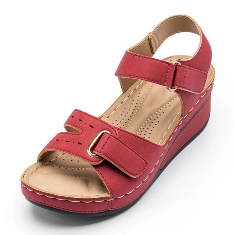 New Open Toe Fashion Women's Sandals Summer 2023 Soft Sexy Womens Sandals Wedge Buckle Women's Orthopedic Sandal Footwear Female image 5
