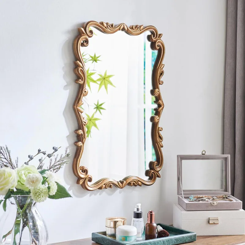 Backlight Modern Bathroom Mirror Wall Mounted Nordic Irregular Aesthetic Bathroom Mirror Shower Gold Espejo Pared Room Furniture