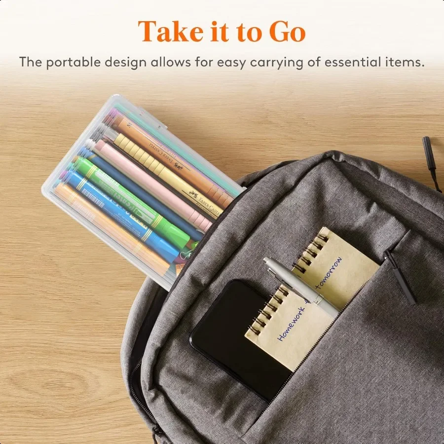 กล่องดินสอนิ่มพลาสติกแบบมีฝาปิดแน่น ขนาดใหญ่ จุดินสอได้เยอะ กล่องใส่เครื่องเขียนสำหรับงานศิลปะ ออฟฟิศ แพ็ค 2 ชิ้น