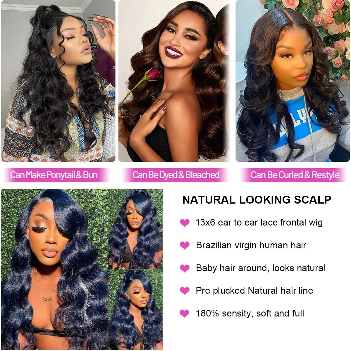 13x6 HD Lace Frontal Wig Body Wave 200% density 13x4 Lace Frontal Human Hair Wig Human Hair Lace Wig For Women Lace Closure Wigs