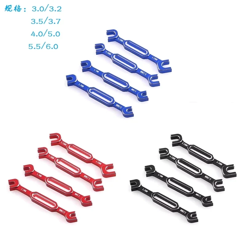 4 Stuks Moersleutel 3-3.2 3.5-3.7 4-5 5.5-6Mm Dubbele Einde Universele Spanschroef Sleutel Voor Rc Auto Traxxas Axiale Scx10