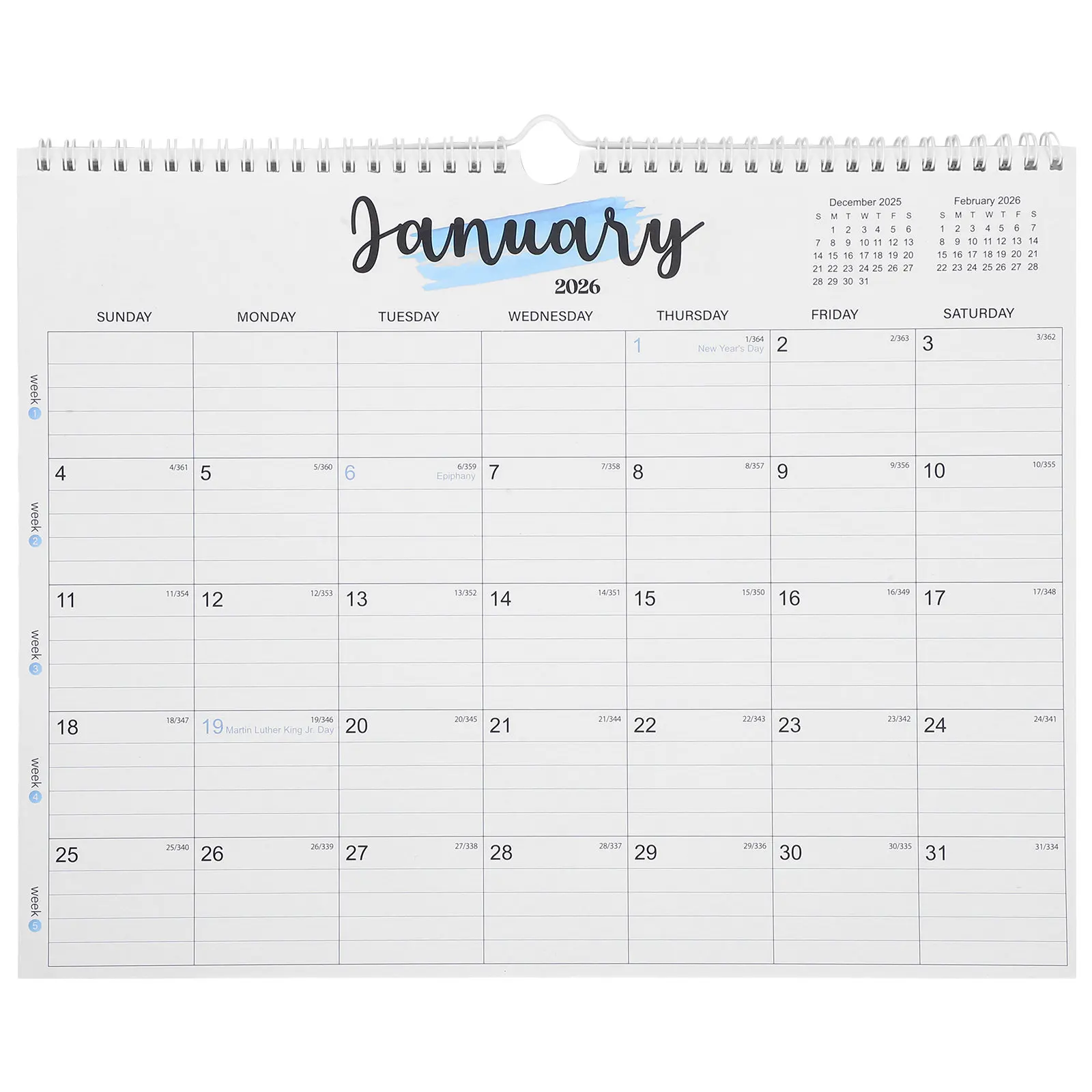 

2026 Large Hanging Wall Calendar Spiral Binding January 2026 July 2027 Monthly Planner Yearly Office School Home Holiday Dates