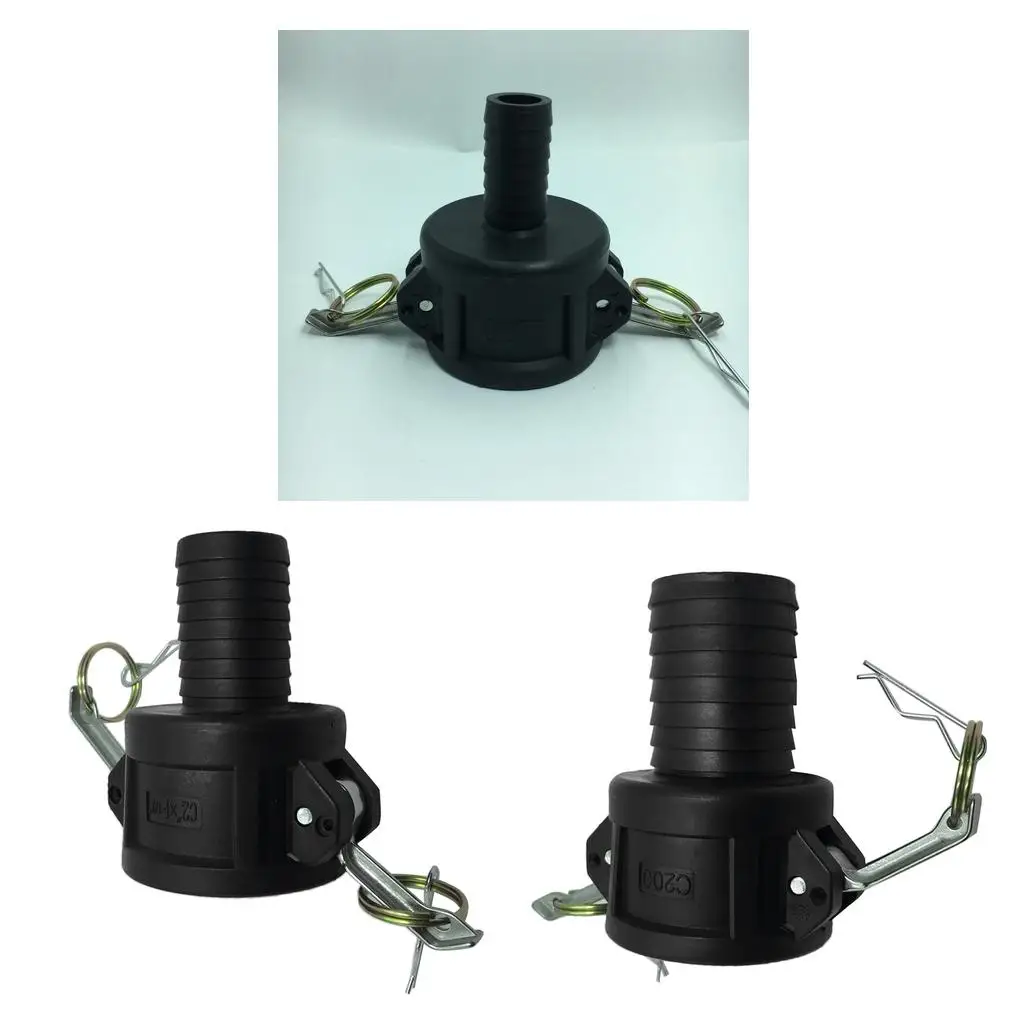 Adaptador de tanque de água IBC com rosca barril de 00L para 2 polegadas - preto, 50 mm