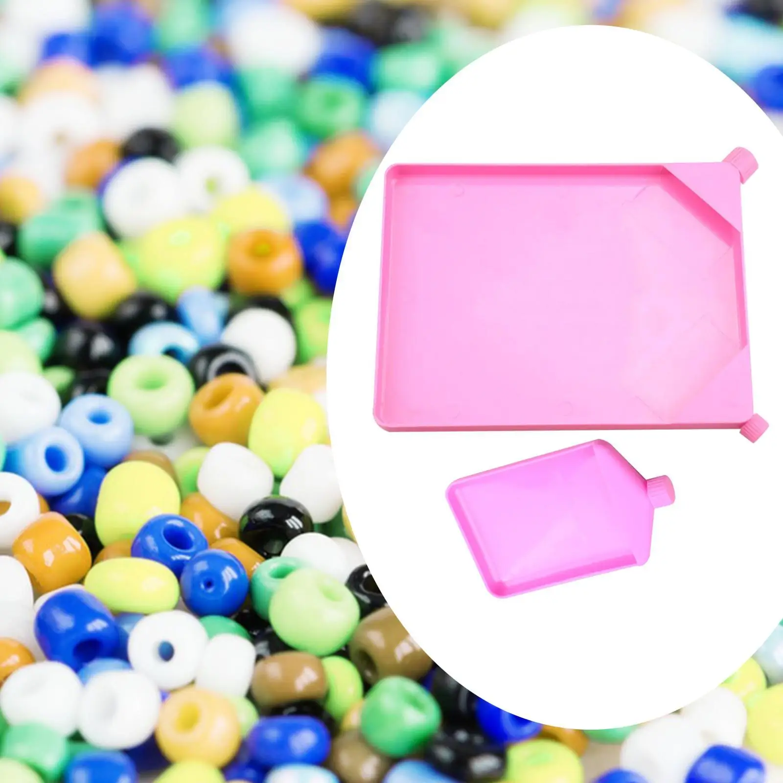 Pink Diamond Craft Tray Organizer PP Bead Funnel Plate for DIY Art Crafts and 5D Diamond Painting