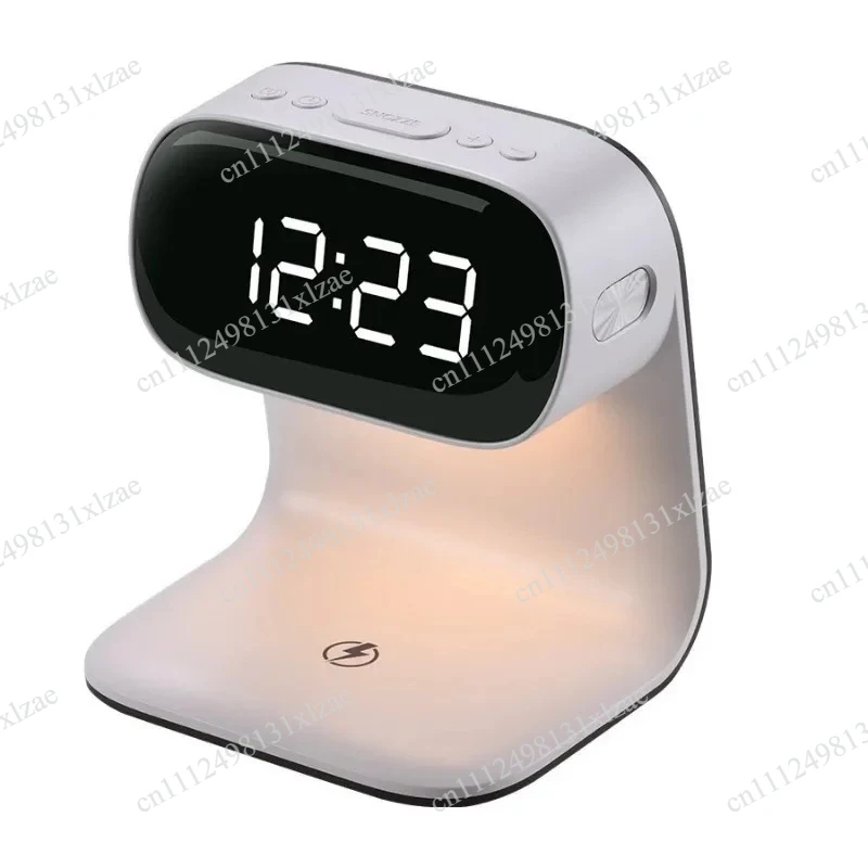 New Multifunctional Wireless Charging Alarm Clock Adjustable Night Light Snooze Mode Alarm Clock for Home Desktop Decor