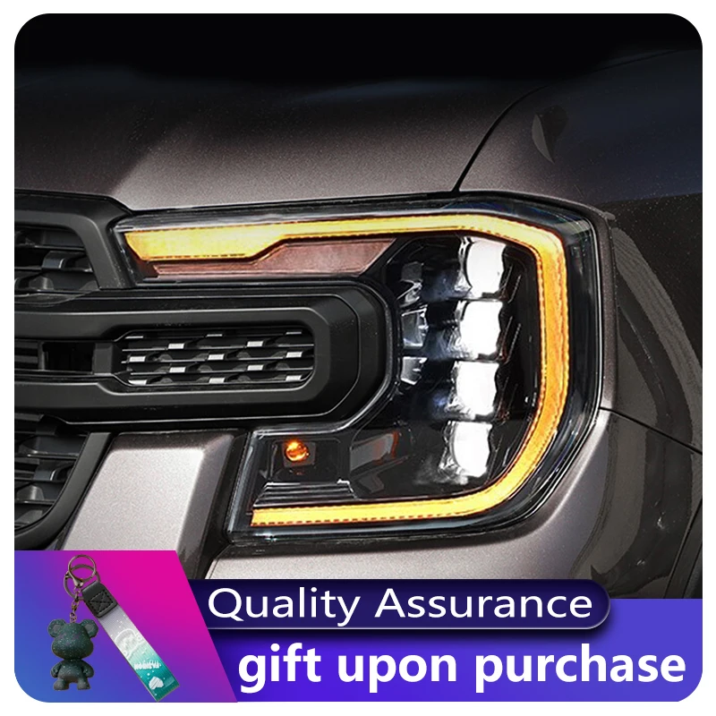 Car Styling For Ford Ranger T9 2021-2023 Front Lamp DRL Headlight Turn Signal Highlight LED Bulbs Projector Lens Automatic Tools