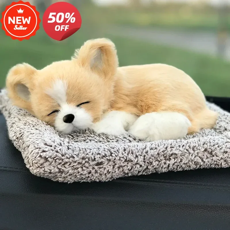 Car Dashboard Ornaments Decor Cute Simulation Plush Cats Dogs Toy Automobiles Decoration Interior Children Gift Auto Accessories