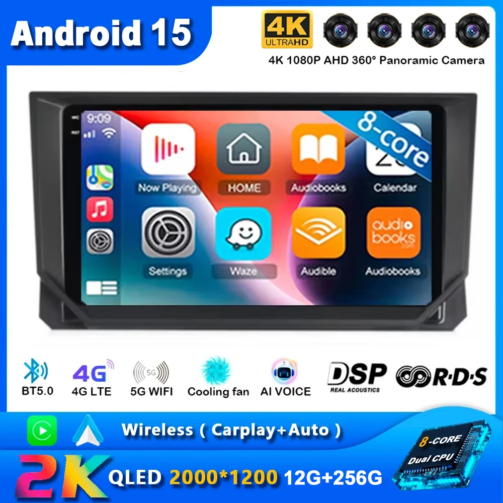 

Android 15 Car Radio For SEAT Ibiza 2017 2018 2019 2020 Carplay Navigation GPS Multimedia Player WiFi+4G Stereo Auto Video BT