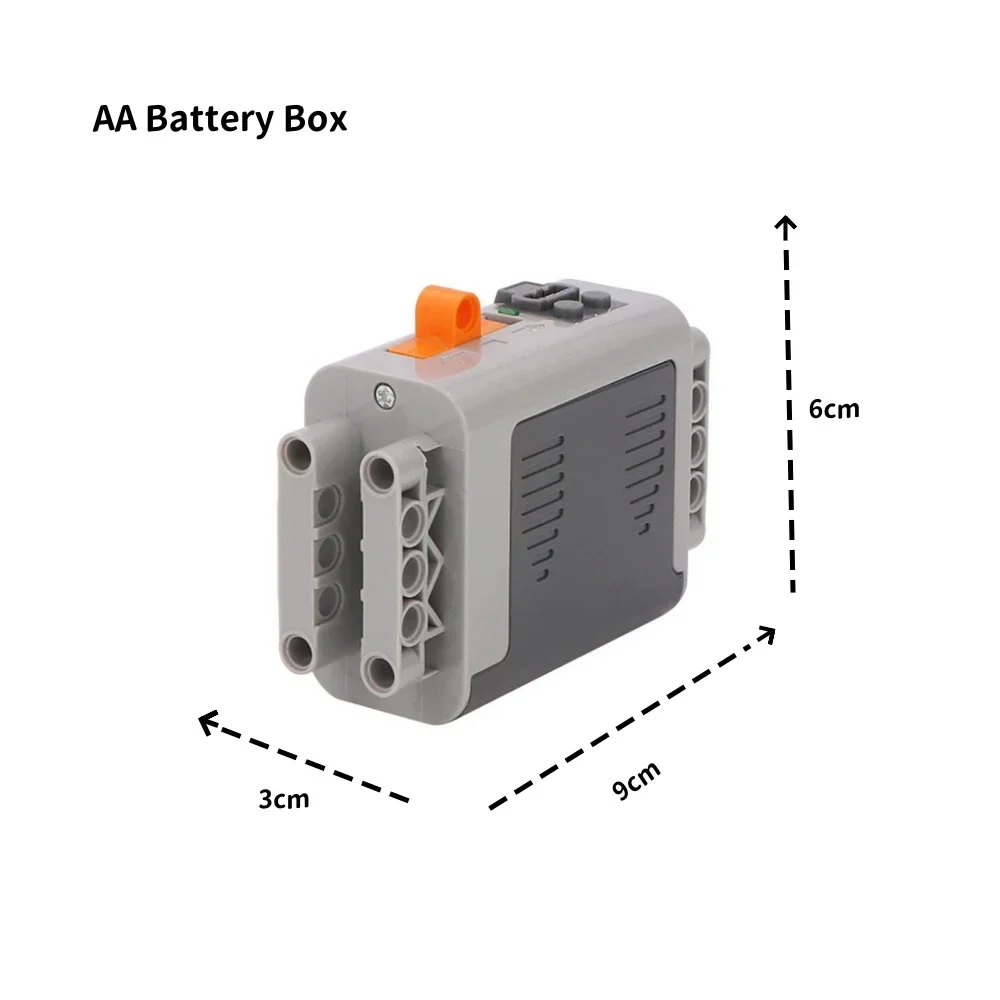 MOC Technology Blocks PF Block Funções de energia Caixa de bateria AA e motor M técnico para carro robô compatível com todas as marcas