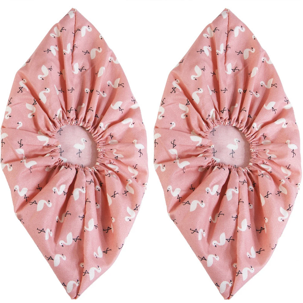 

2Pairs Washable Breathable Shoe Covers Nonslip Elastic Cotton Protector Indoor Dustproof Foot Cover Pink for Men Women