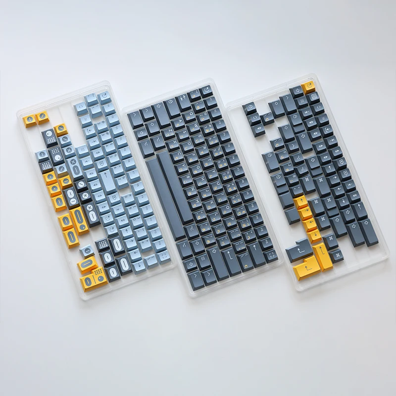 PBTfans Twist R2 Keycap Set PBT Custom Vintage grey Blue Keyboard Cap Cherry Profile Gaming Key Cap per regalo tastiera meccanica