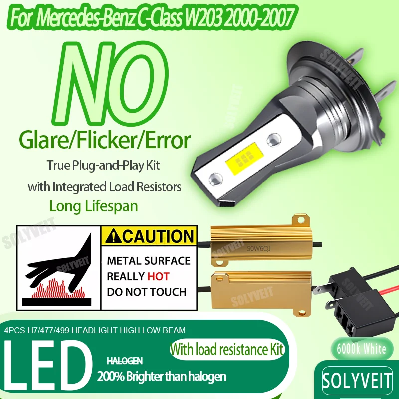 

LED Brighter than Halogen: Same Socket, Vastly Improved For Mercedes-Benz C-Class W203 2000 2001 2002 2003 2004 2005 2006 2007