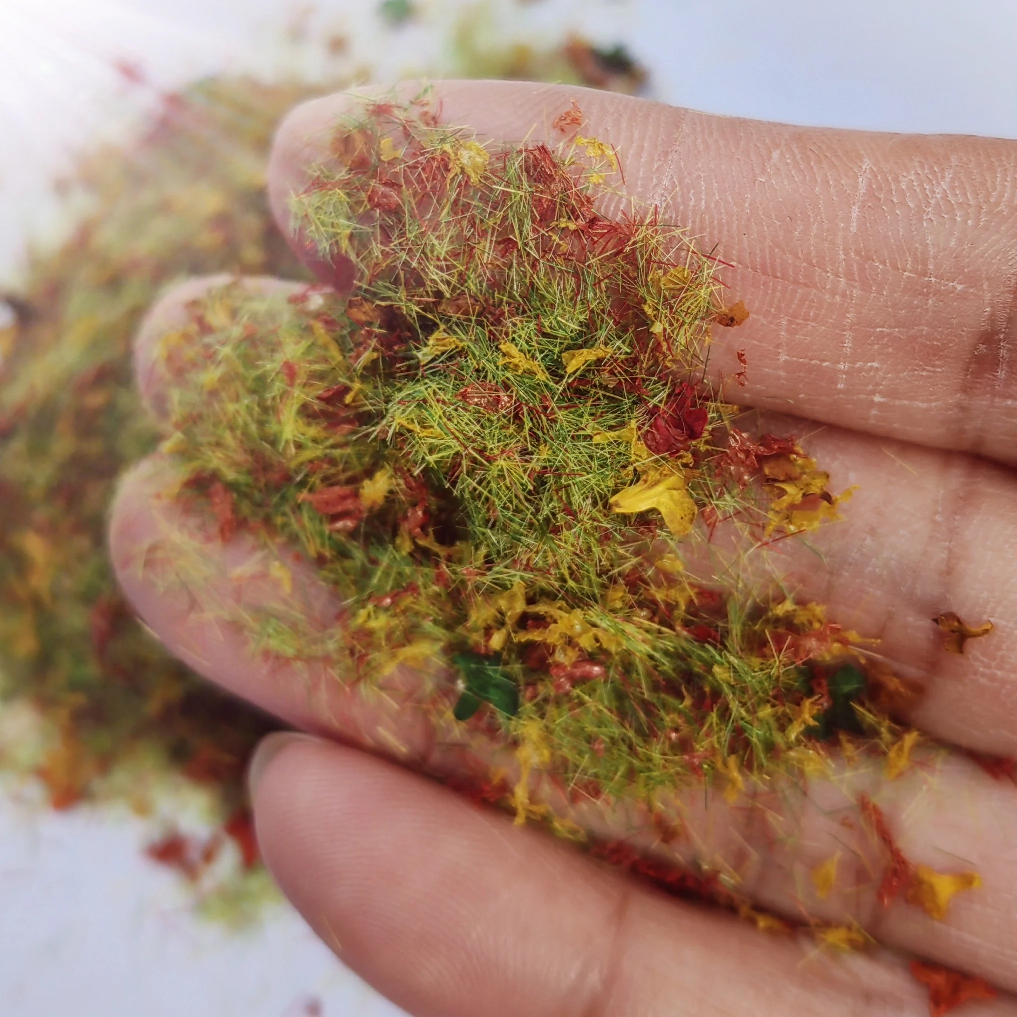 Miniature Grass Powder with Fall Leaves Mixed Model Materials For Making Lawn Terrain Landscape Sandtable Ground Accessories