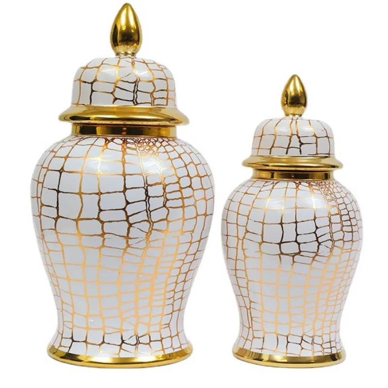 

Modern light luxury home furnishing, decoration ceramic electroplating, general jar and bottle ornament living room, home hotel