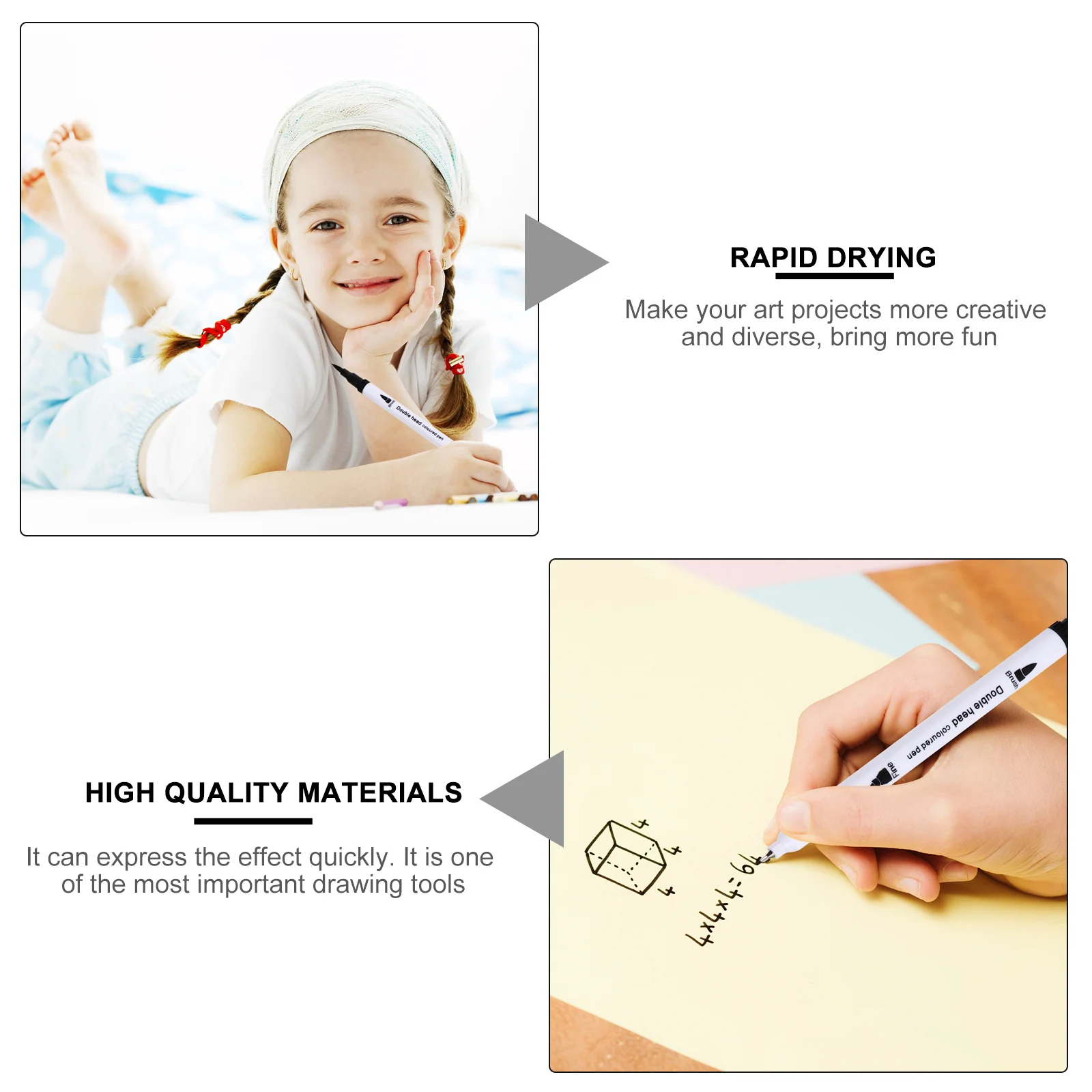 

1Set Marker Pens 12 Colors Plastic Water-Based Double Head Paint Pens for Art Painting Drawing Graffiti Office Use