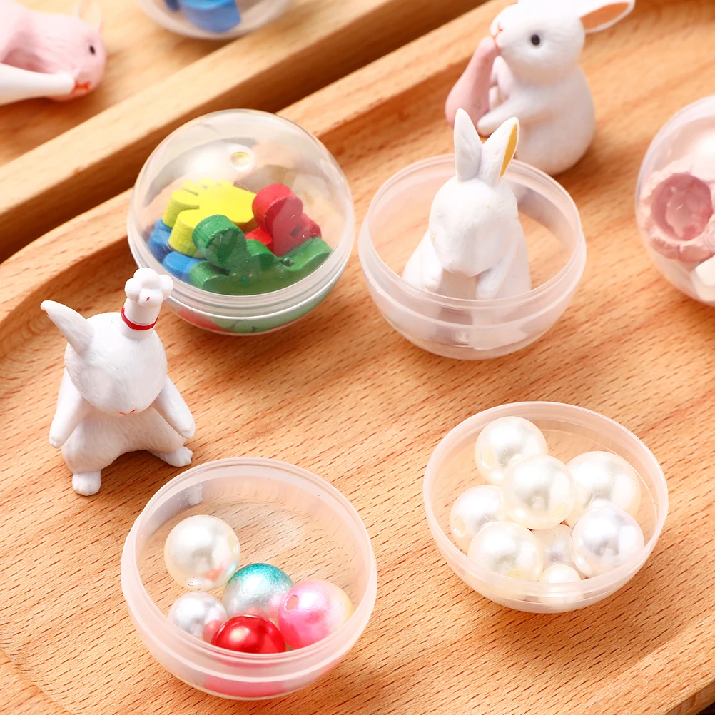 

100 Pcs Transparent Shell Empty Clear Capsules Claw Machines Ball Easter Candy Toy Child