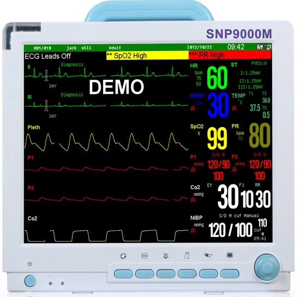 Monitor de Sinais Vitais Profissional G-STAR com Múltiplos Parâmetros, Dispositivo Médico Cardíaco de 15 Polegadas