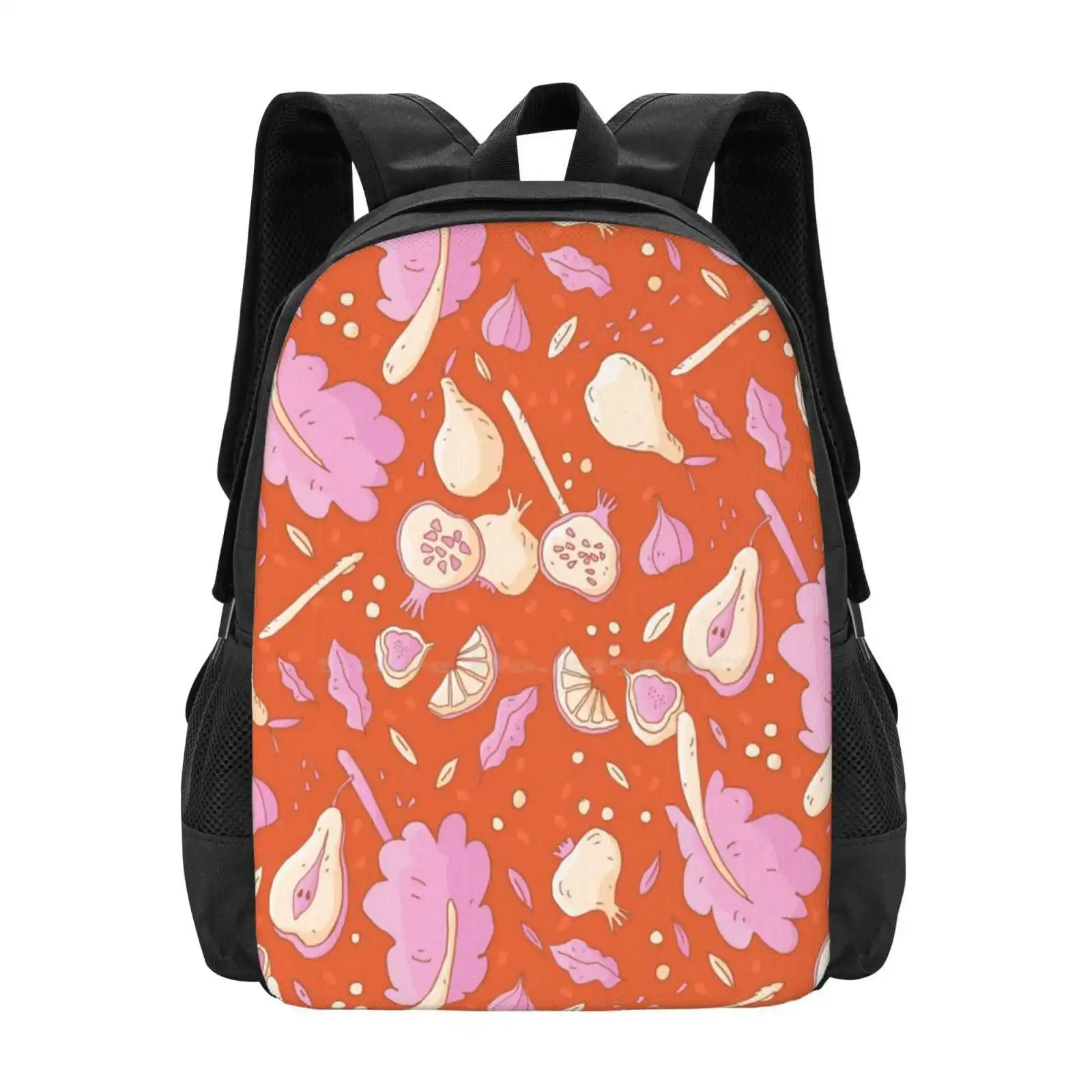 Autumn School Bags Travel Laptop Backpack Electrolito Autumn Season Fruits Warm Dibujo Frutal Fruity Foodie Pattern Surface