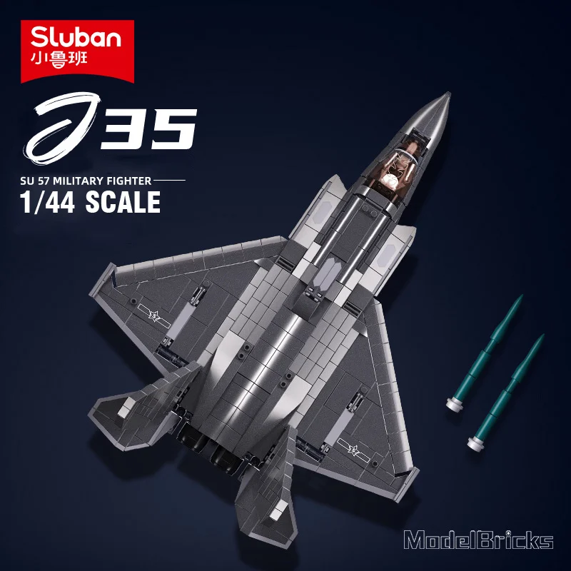 Sluban Building Block Toys Military B1186 1/44 J35 Stealth Fighter 838PCS Bricks Compatible With Leading Brands Construction Kit