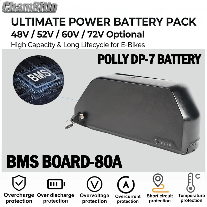 

Electrical Bicycle 36v 48v 52v 60v 72v cham rider Hailong battery 25 30 40 50ah 60ah Battery ebike 1000w 2000w Lithium Batttery