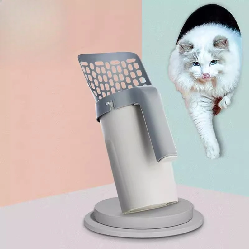 

Pet integrated cat litter shovel comes with its own garbage bag, removable portable pickup, feces shovel, cat cleaning supplies