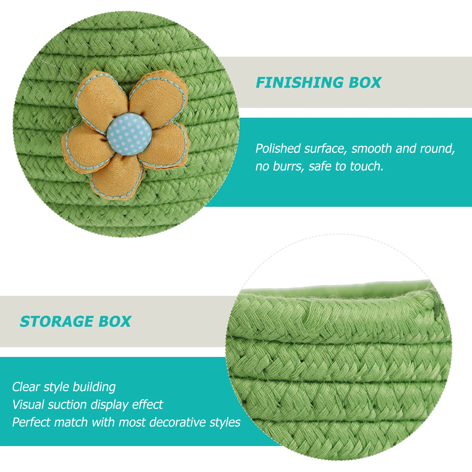 

Desktop Storage Container Made of High Grade Cotton Thread Portable Mini Woven Basket for Home Organization Pretty Storage